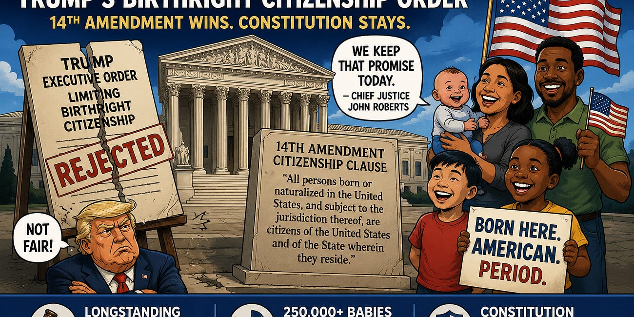 BREAKING NEWS: Supreme Court Rejects Trump’s Birthright Citizenship Order