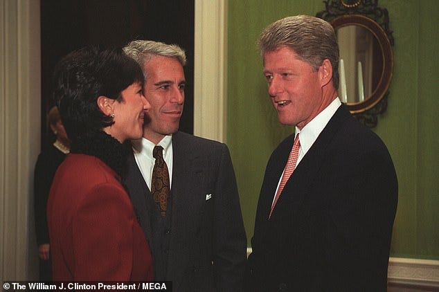 (Pictured: Jeffrey Epstein and Ghislaine Maxwell at the Clinton White House in 1993)