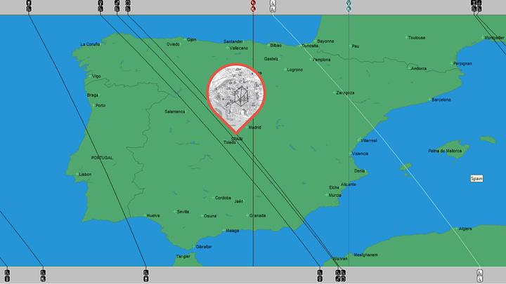 Venus and Mars will be in the heart of the Sun between Jan 6/7th 2026 with lines going through Toledo Spain on the Descendant