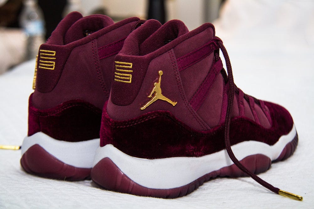 maroon velvet jordans 11