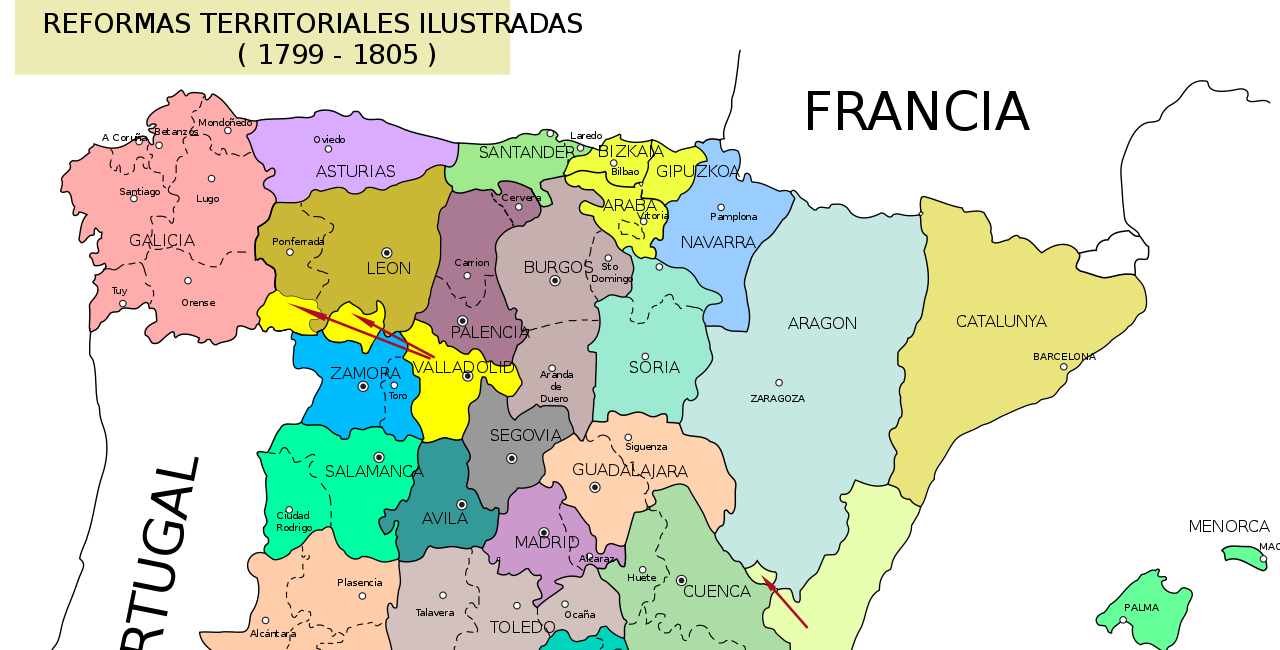 Las provincias desaparecidas de España