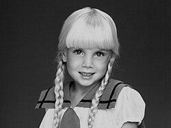 Young female child with blonde hair posed Young female child with blonde hair posed