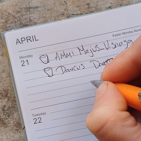noting seed sowing from catalogue on march 10th, noting planting out date 21st April, noting flowering date 16th July.