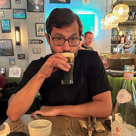 Me drinking a Guiness - Scotch Eggs - Man baking oysters