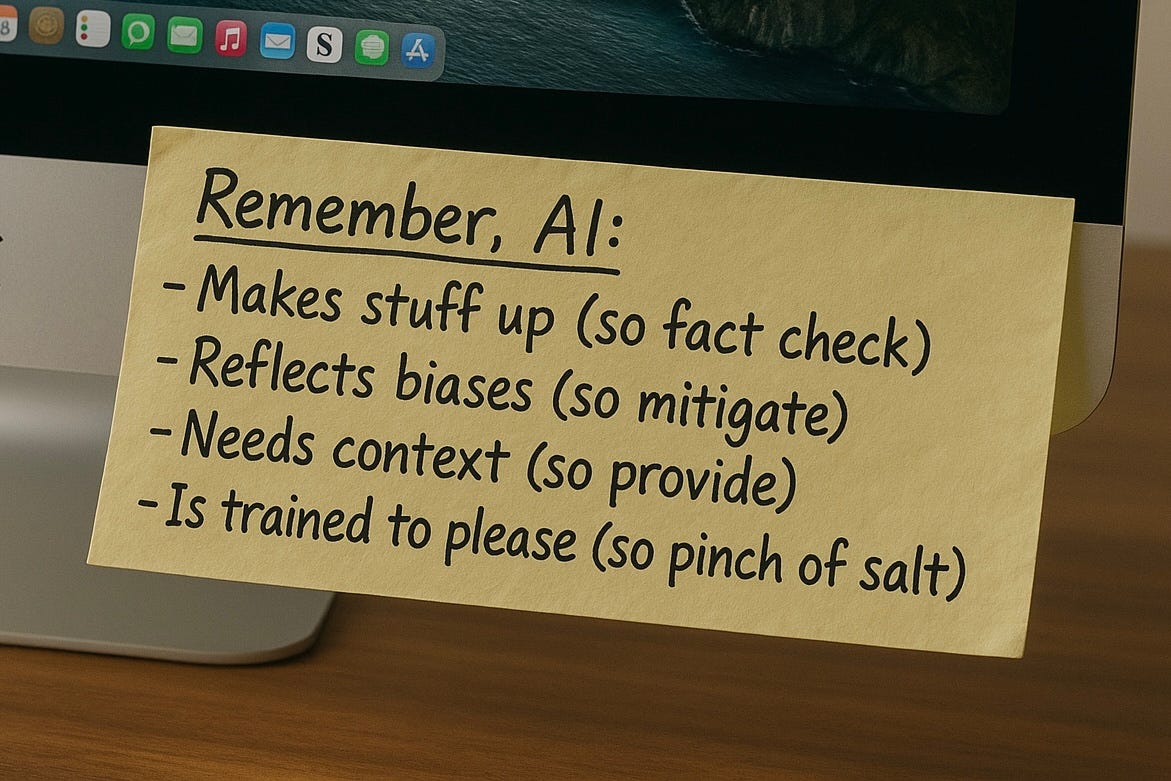 AI-generated image of a sticky note attached to a monitor
