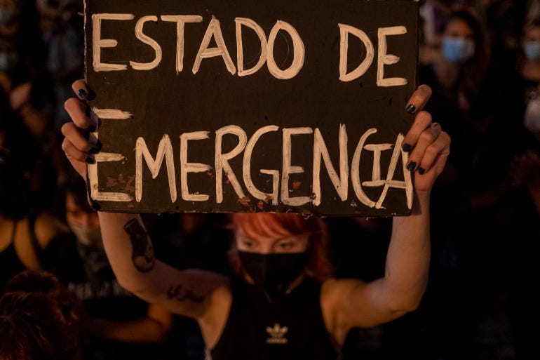 The declaration, which is also to offer protection to gay and transgender people, includes measures like creating a mobile app for victims to request help and report attacks [File: Ricardo Arduengo/AFP]