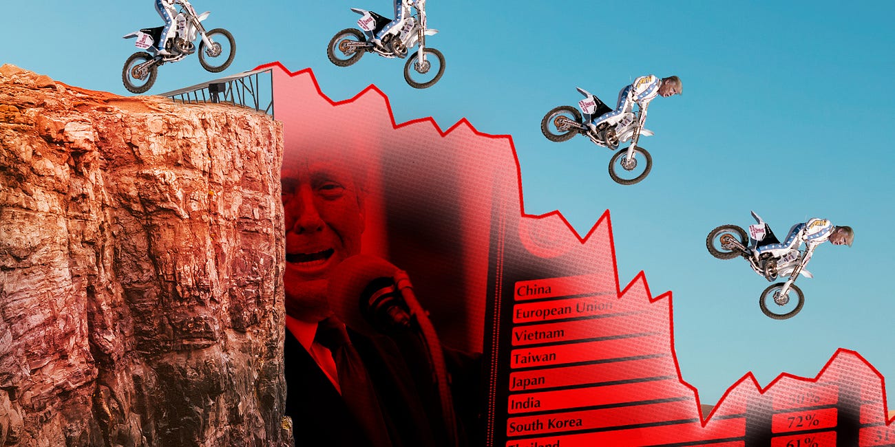Trump, the Evel Knievel of the World Economy, Is Taking Us Over The Edge.