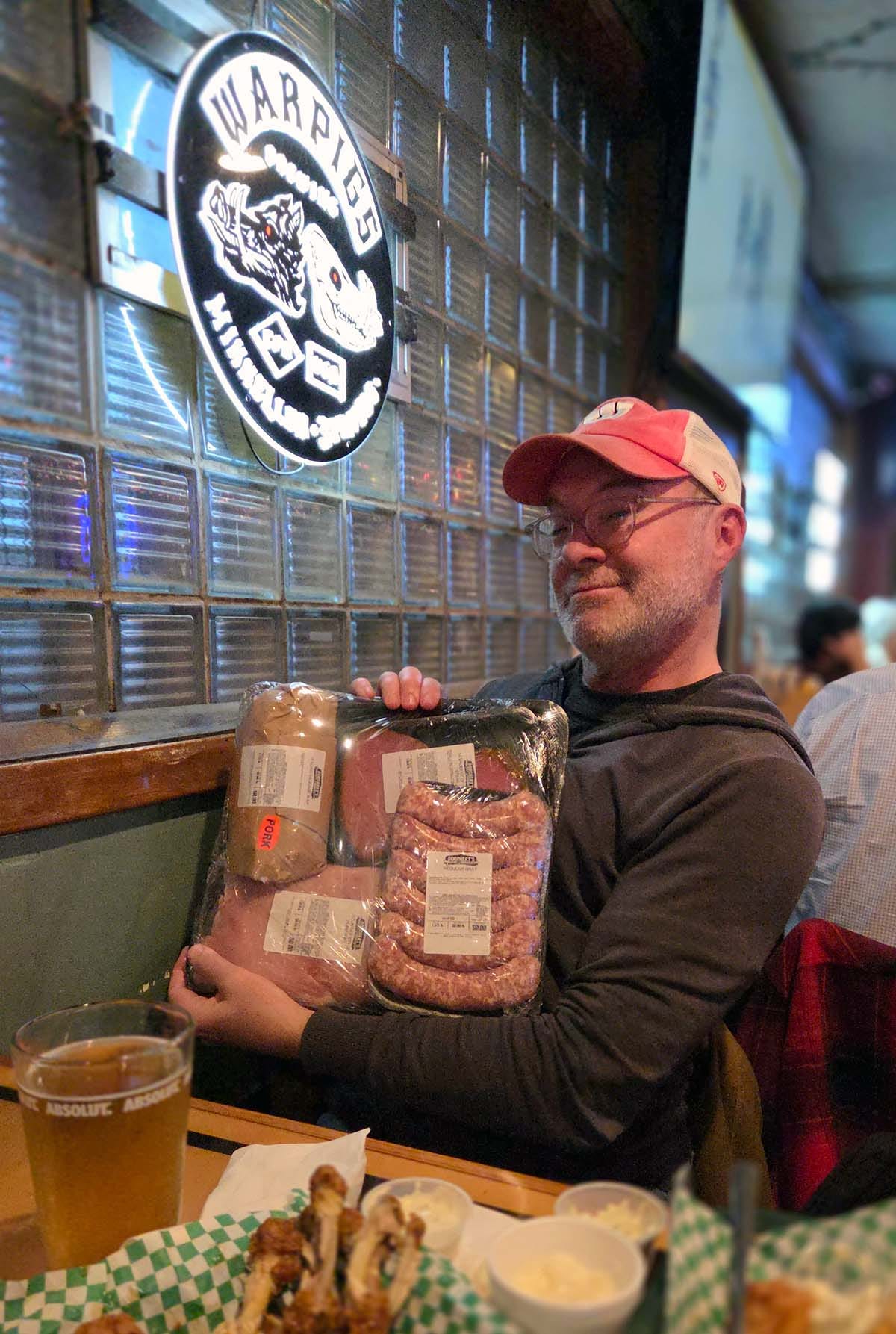 Hank with his winning meat tray. 