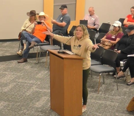 Members of Citizens Defending Freedom speak at the October 2023 board meeting in Plano ISD