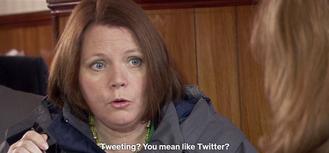 no context the thick of it on Twitter: ""She tweets on ...