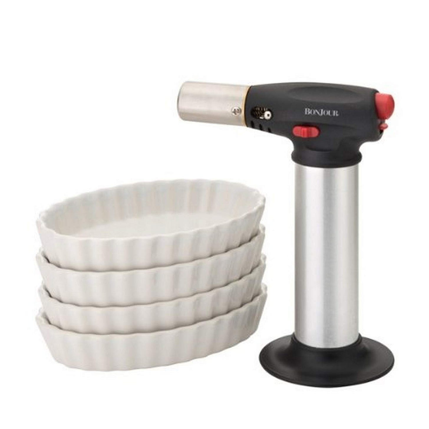 Amazon.com: BonJour Chef's Tools Butane Crème Brûlée Torch and Porcelain Ramekin Set, 5-Piece, Stainless Steel, One Size - 53489: Cooking Torches: Home & Kitchen Amazon.com: BonJour Chef's Tools Butane Crème Brûlée Torch and Porcelain Ramekin Set, 5-Piece, Stainless Steel, One Size - 53489: Cooking Torches: Home & Kitchen