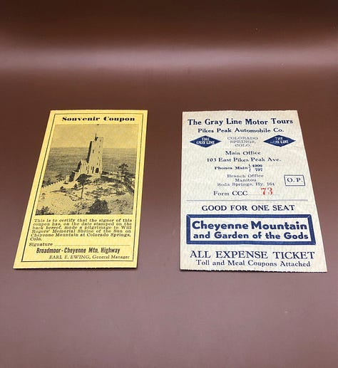 historic Broadmoor–Cheyenne Mountain Highway toll road ticket gallery