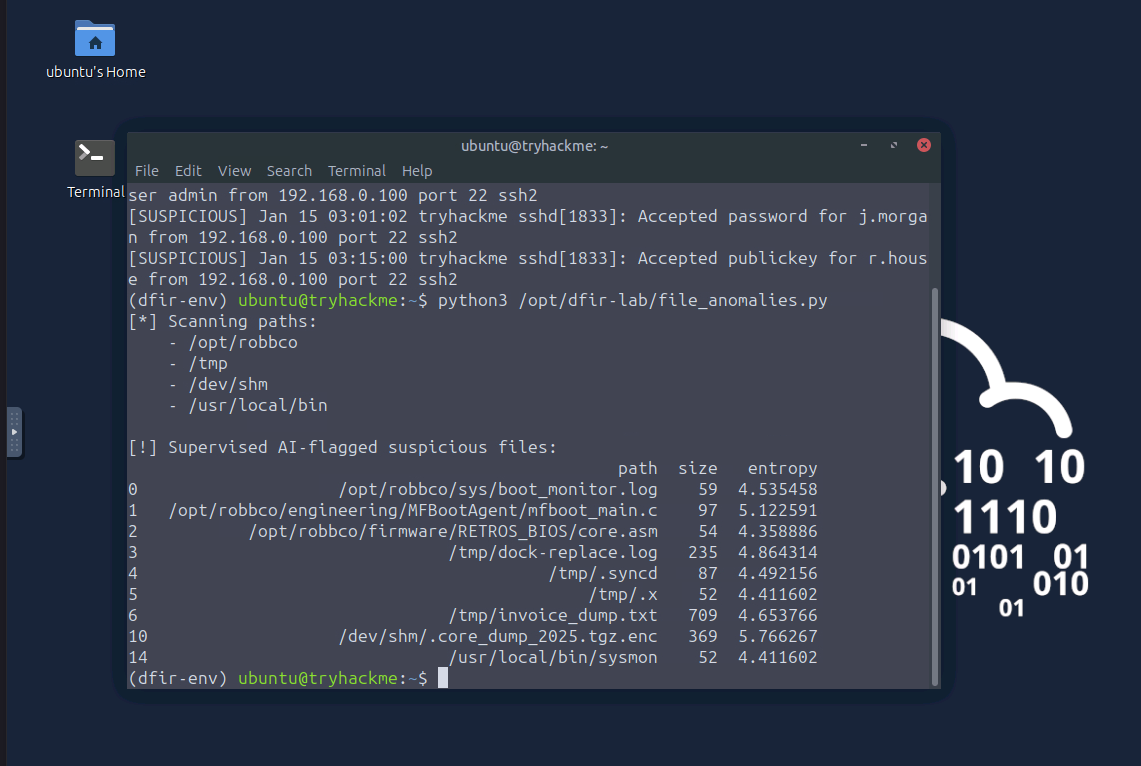 Using file_anomalies.py to automatically flag suspicious files across high-priority directories.