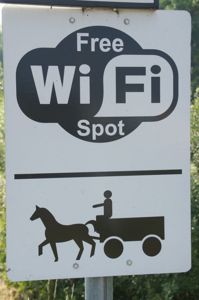 Sign of the times? Progress rooted in the old. Sign of the times? Progress rooted in the old.