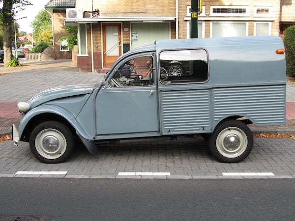 A small flimsy-looking truck