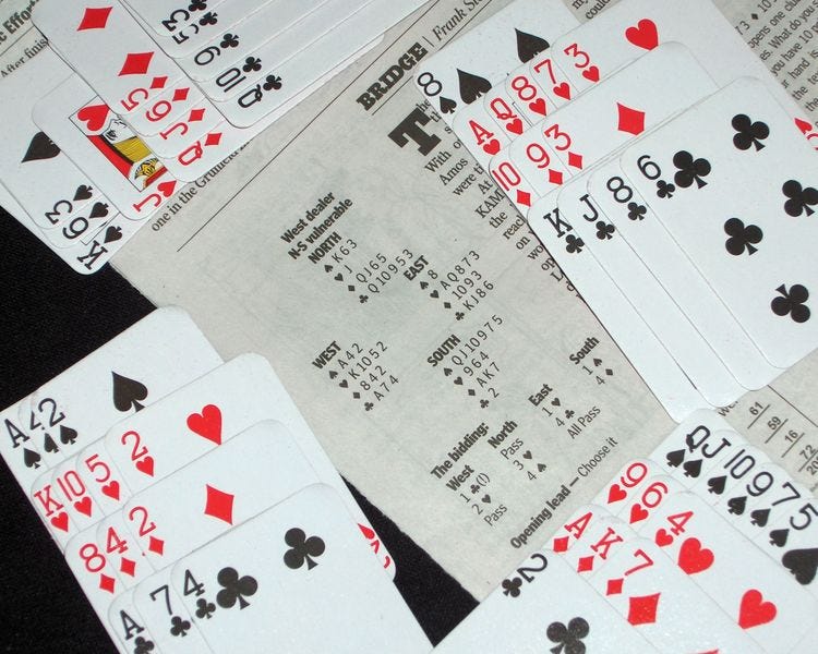 Pondering Frank Stewart's Bridge Column: Still Can't Figure the Bidding Logic