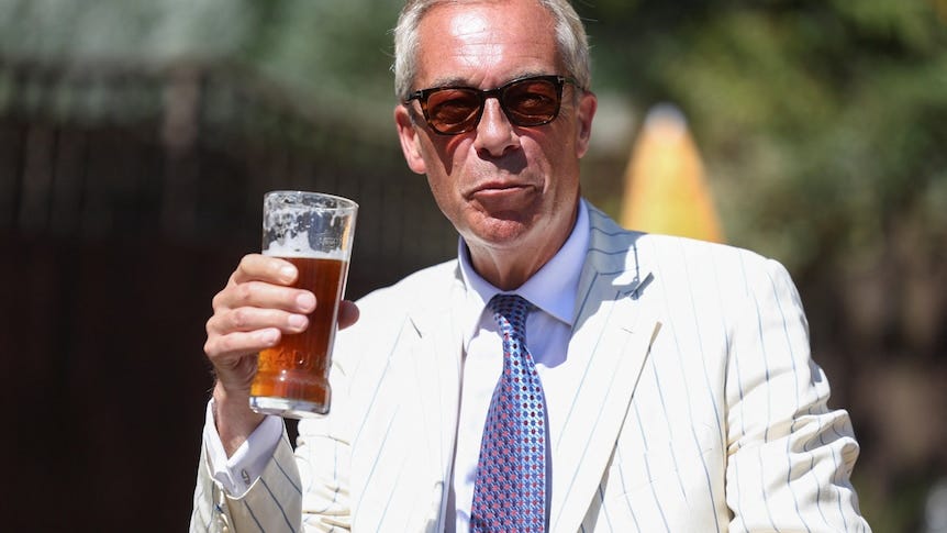 Nigel Farage says he won't attend count in bizarre by-election battle with  Count Binface - ABC News