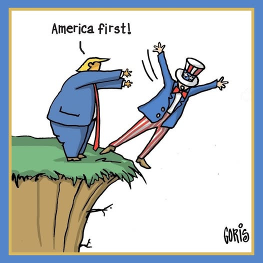 May be an illustration of text that says 'America first! first! GORiS'