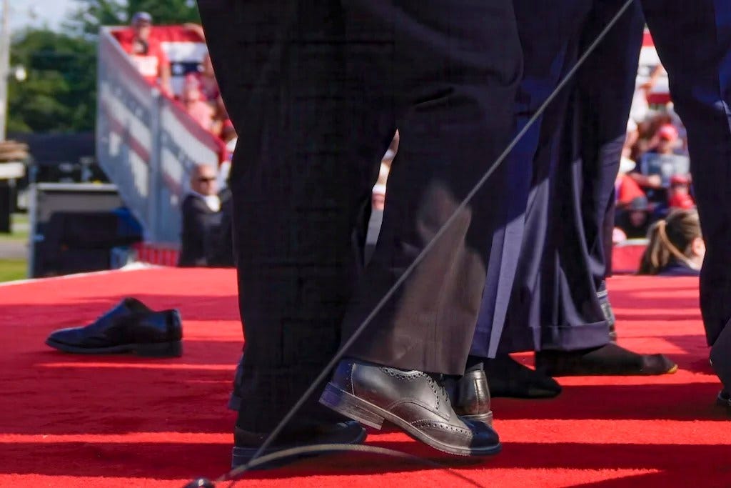 Trump asked for shoes after Secret Service hit him 'so hard' they went flying Trump asked for shoes after Secret Service hit him 'so hard' they went flying