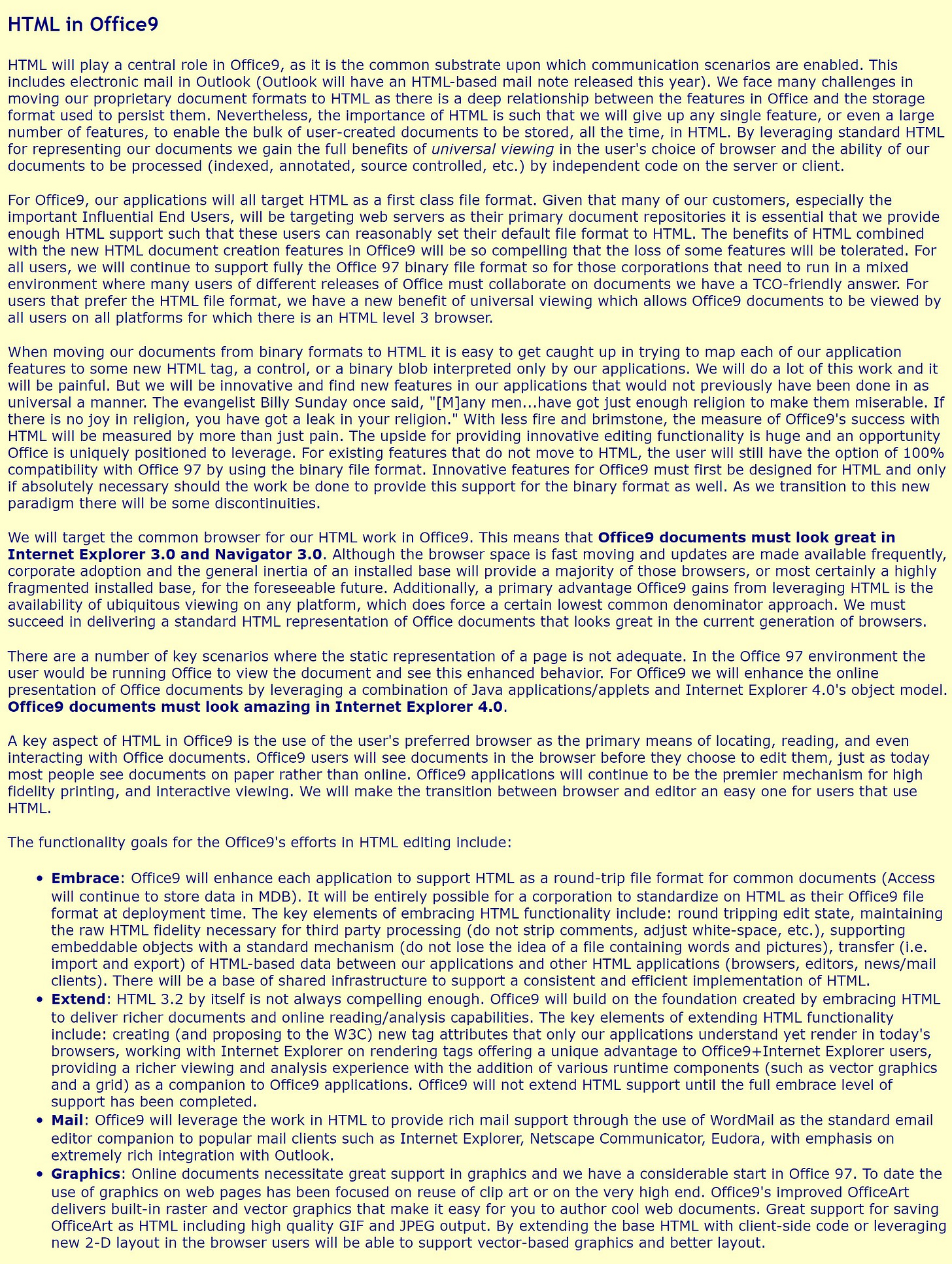 HTML in Office9 scanned document
