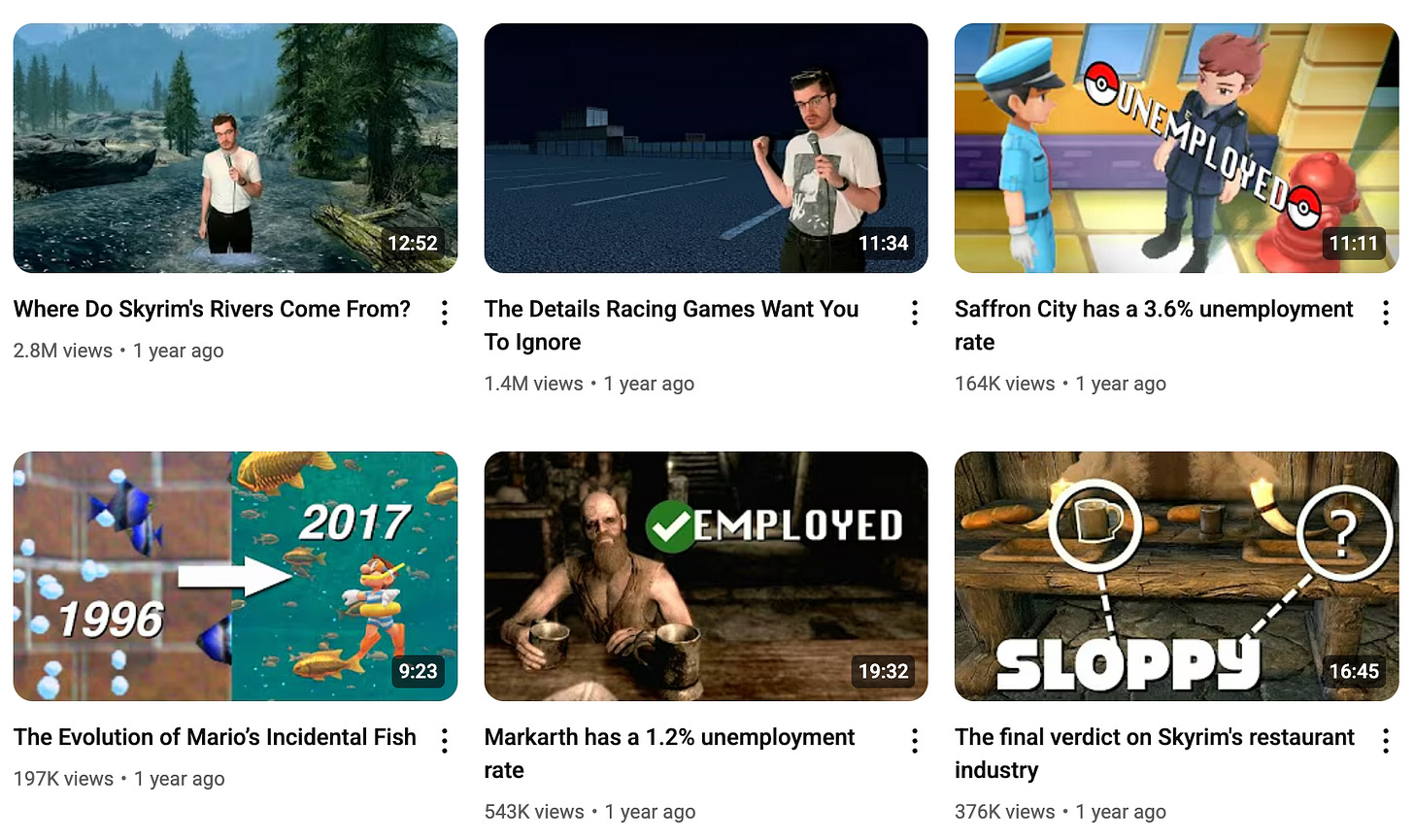 A screenshot of 6 YouTube video thumbnails from Any Austin