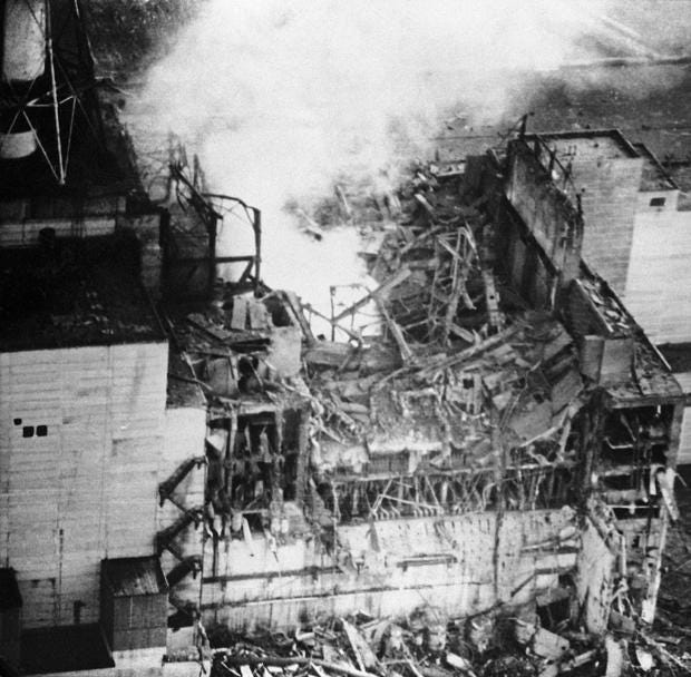 Kiev region, ukrainian ssr, ussr, the chernobyl reactor after the explosion, april 26, 1986. 
