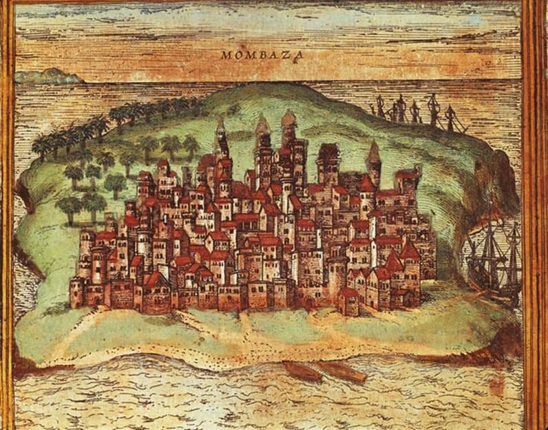 r/papertowns - [Mombasa, Kenya] Kenya’s oldest city, depicted here in 16th century