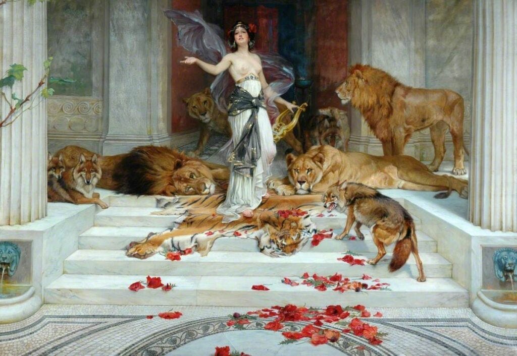 circe art: Wright Barker, Circe, c. 1889, Cartwright Hall, Bradford, UK. ArtUK.
circe art: Wright Barker, Circe, c. 1889, Cartwright Hall, Bradford, UK. ArtUK.