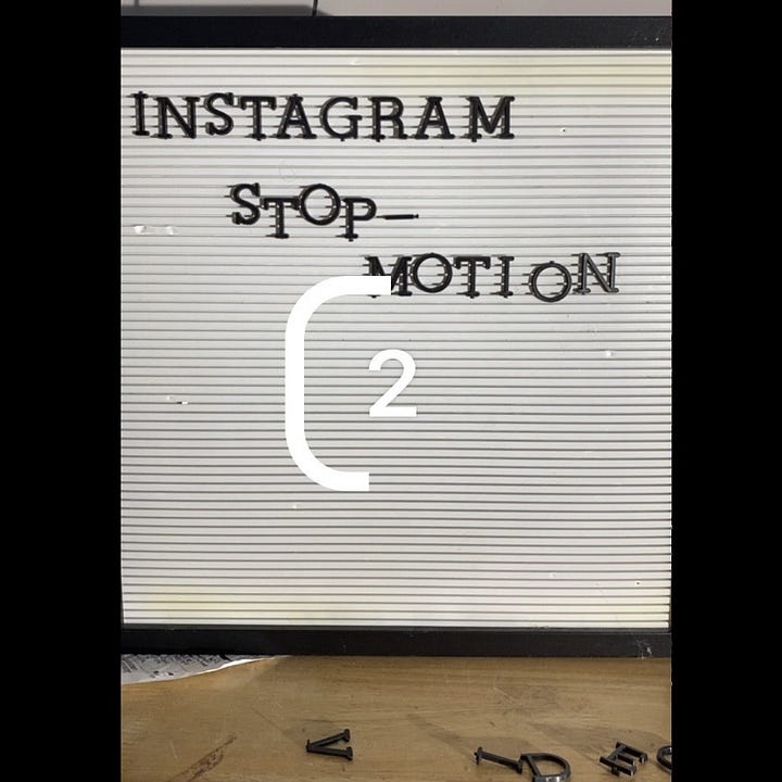 Screenshots of Instagram stop motion 