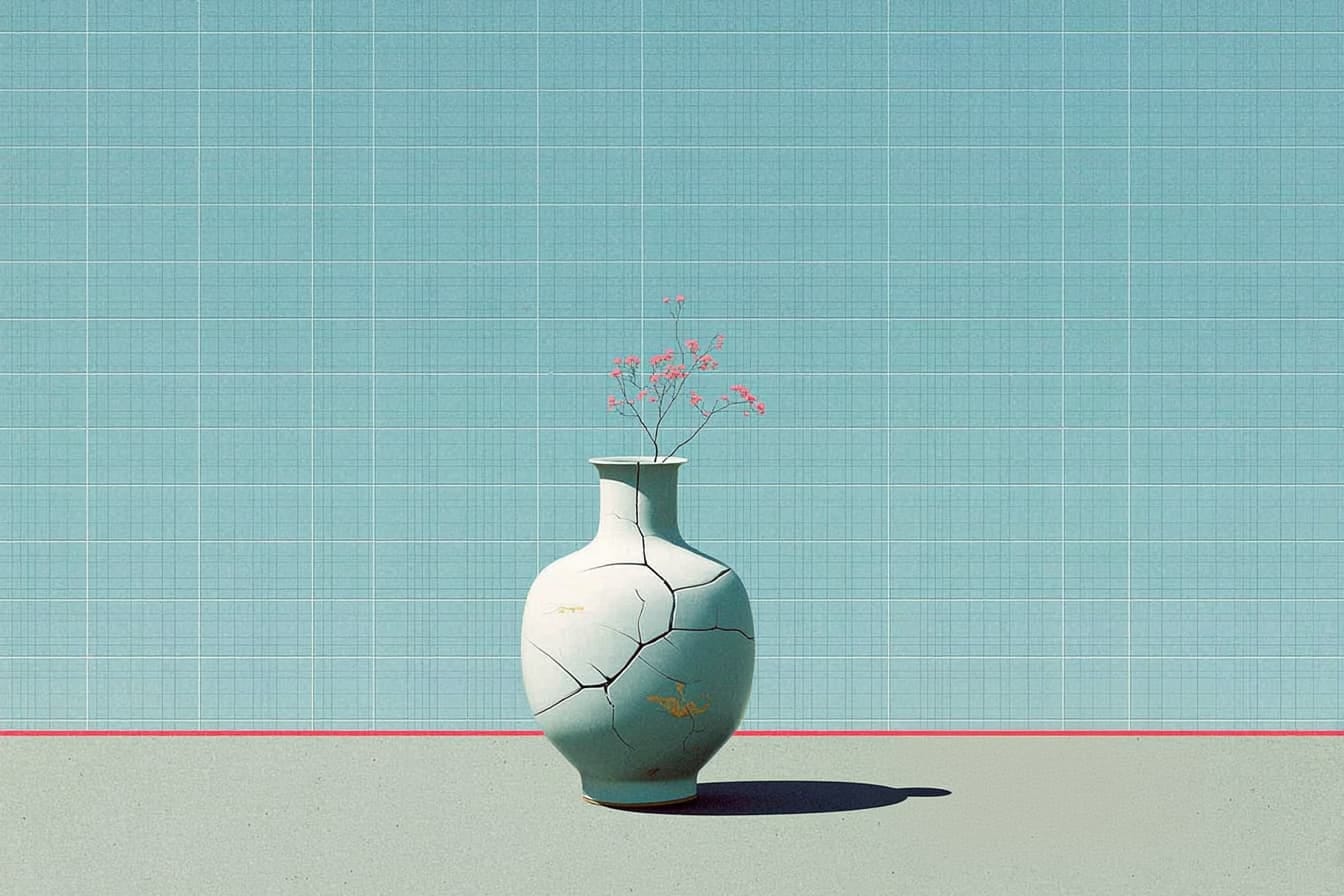 illustration of a cracked vase