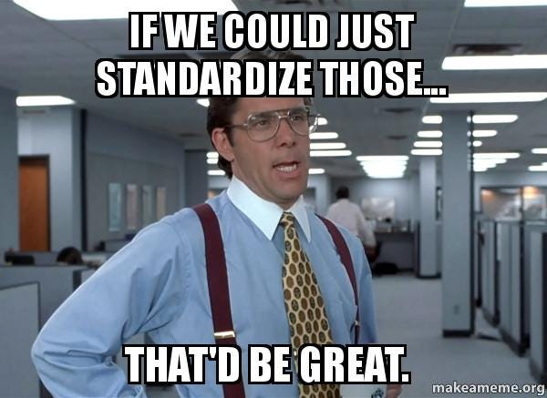 If we could just standardize those... That'd be great. - That Would Be  Great (Office Space Bill Lumbergh) | Make a Meme