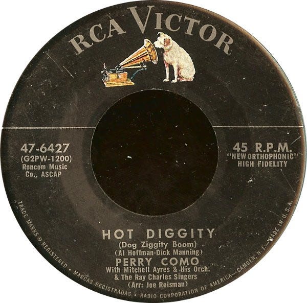 Hot Diggity (Dog Ziggity Boom) / Juke Box Baby, Primary, 1 of 1