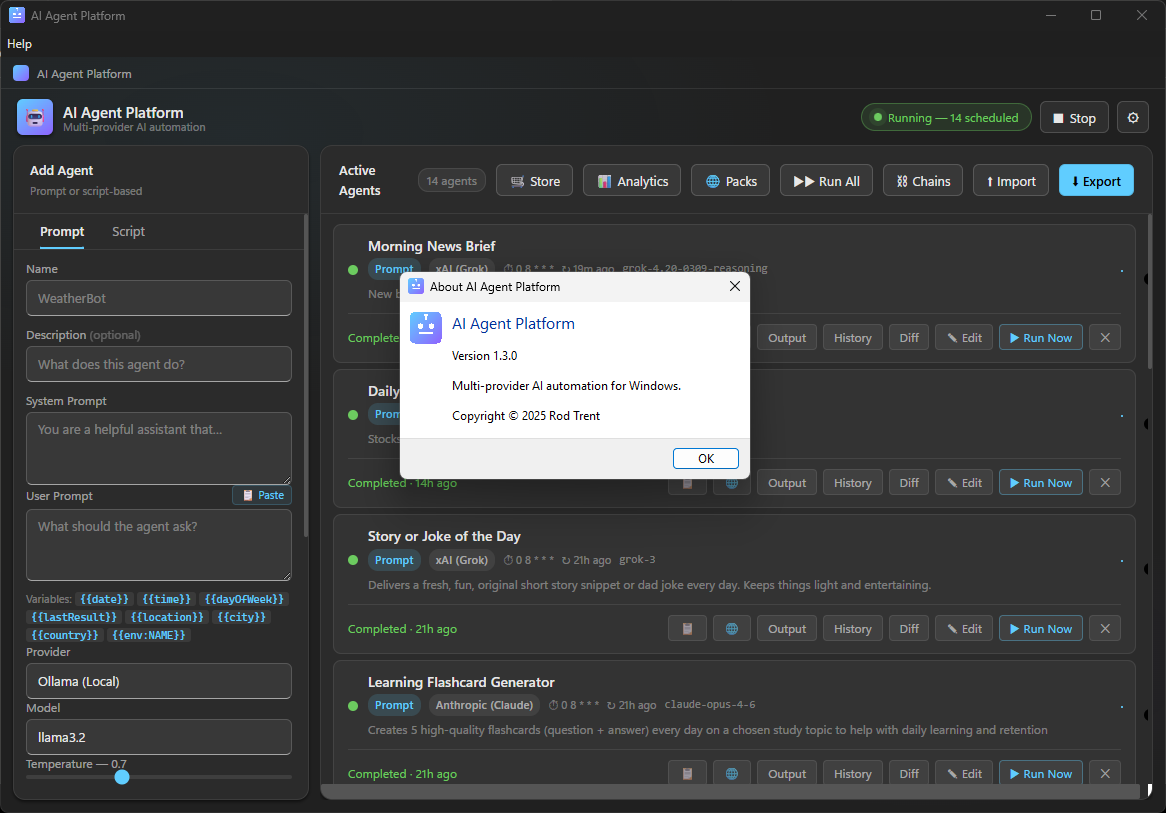 AI Agent Platform v1.3.0 AI Agent Platform v1.3.0