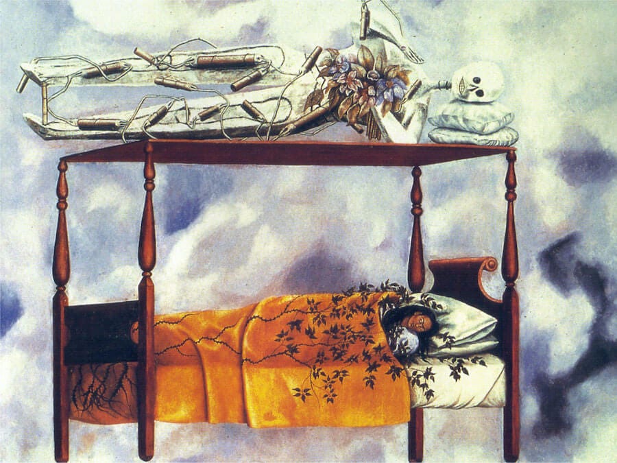 Frida Kahlo: the suffering behind her paintings; Frida Kahlo, The Dream (The Bed), Frida Kahlo: the suffering behind her paintings; Frida Kahlo, The Dream (The Bed),