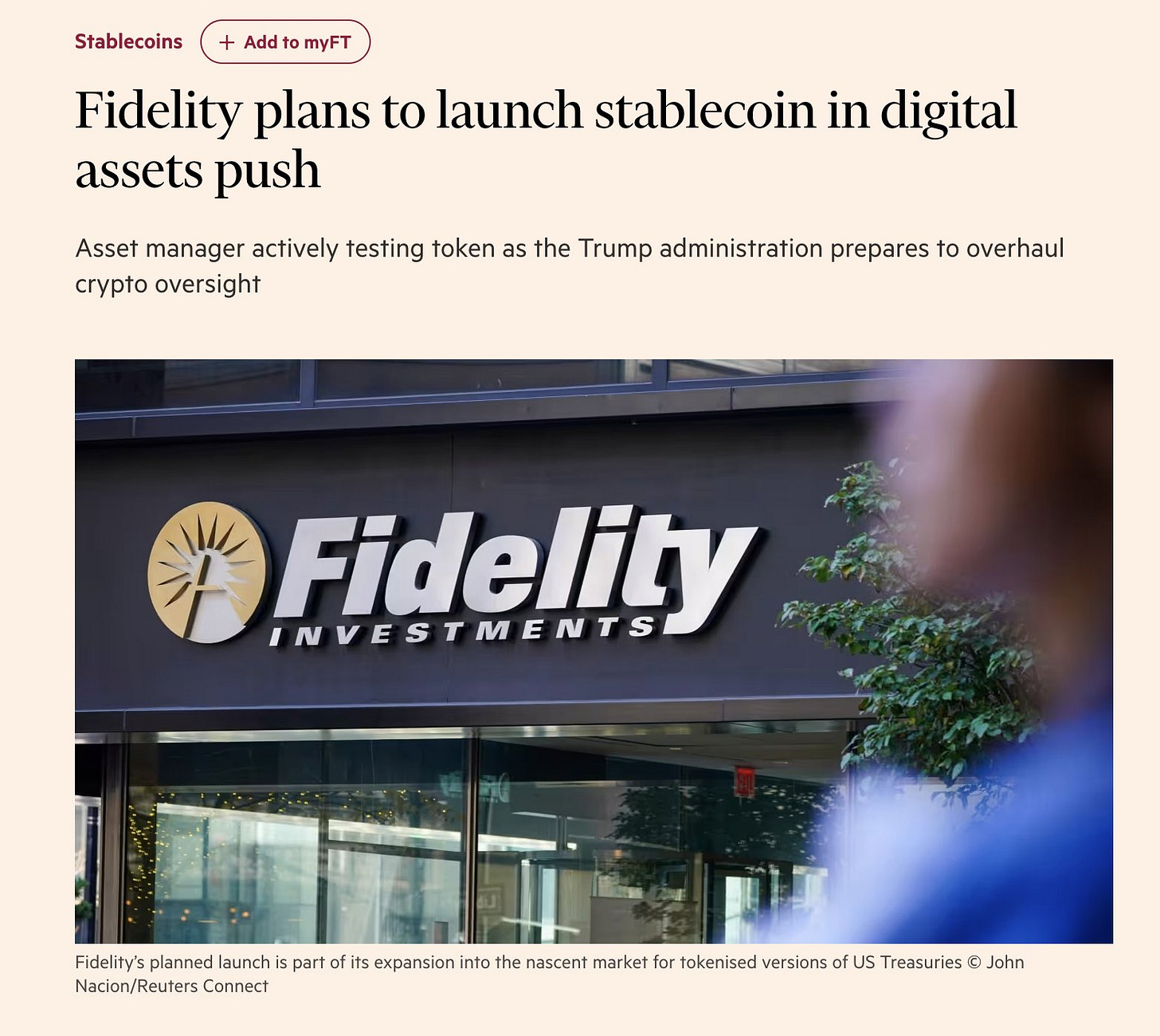 Yano 🟪 on X: "Fidelity's stablecoin is just the beginning. Every bank,  brokerage, and fintech is thinking about doing the same. Stablecoin  legislation passing in the next few months will accelerate this.