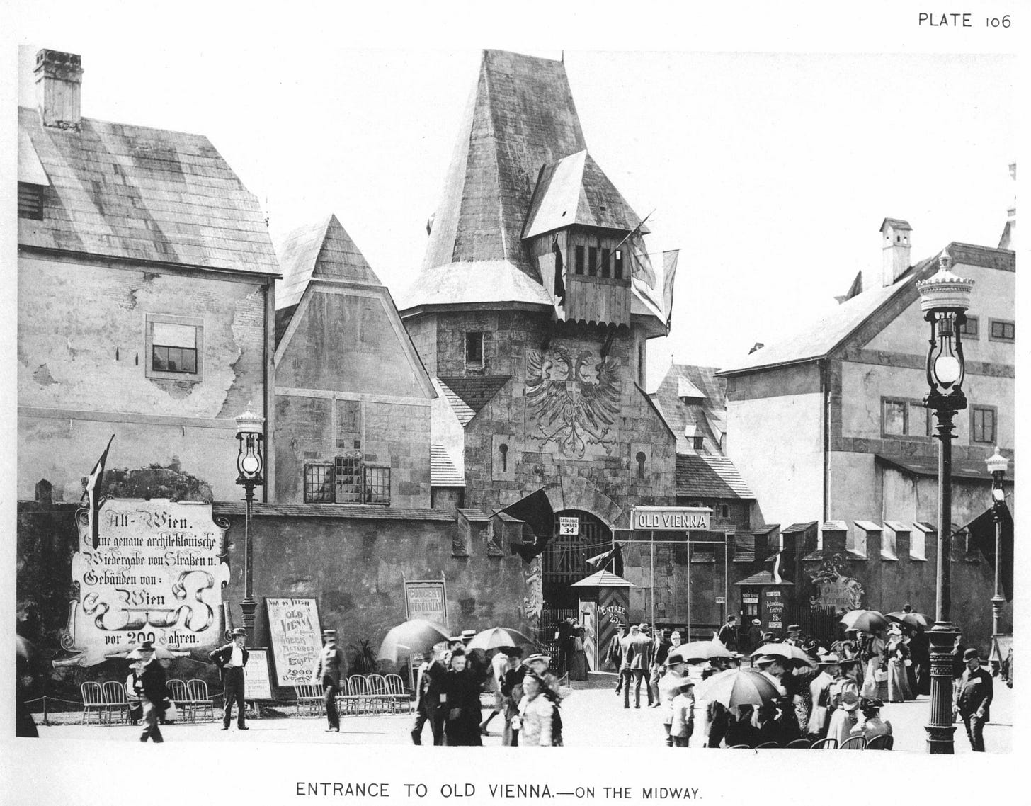 entrance to old vienna at the midway plaisance world's fair 1893