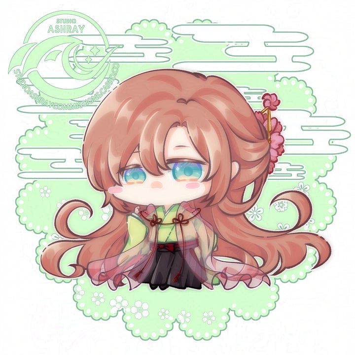 Sample Jellyfish style chibean arts of our characters: Nozu, Eunn, Kanae and Tomoe.