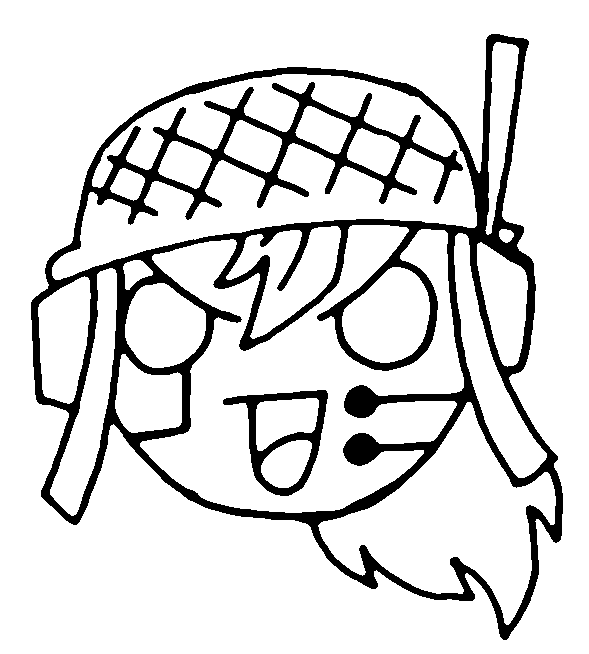 The chibi illustration of SUGAR, an Artificial Intelligence with a female avatar, donning a military helmet