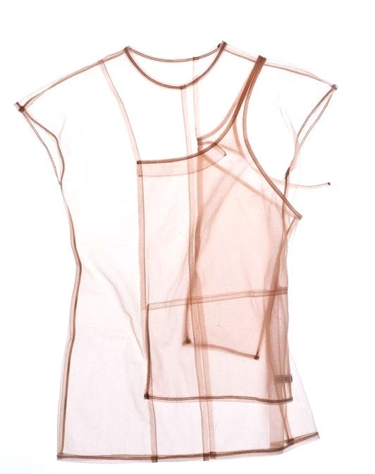 Conceptual x-ray style fashion images of translucent garments, symbolizing the essay’s theme of how personal style aligns with psychology and MBTI personality types. The visuals highlight transparency, layers, and resonance as metaphors for cognitive style choices.