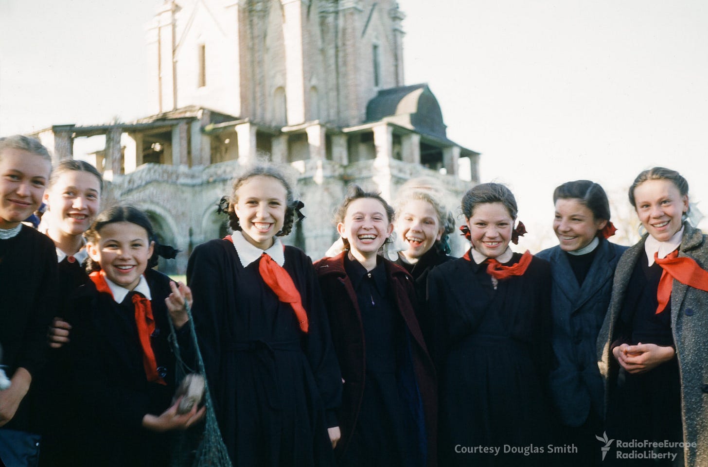 Young schoolgirls on an outing, visiting Kolomenskoye, a former royal estate and popular destination in southeast Moscow. Young schoolgirls on an outing, visiting Kolomenskoye, a former royal estate and popular destination in southeast Moscow.