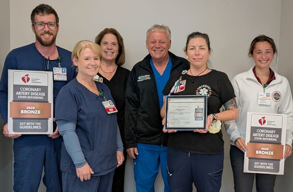 Manatee Memorial Hospital’s ER at Bayshore Gardens is now nationally recognized for its commitment to quality care for heart attacks