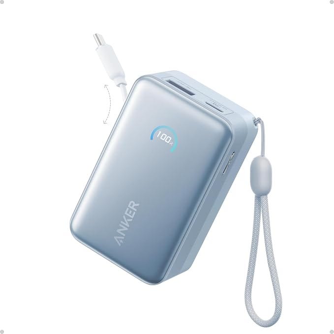 Anker Nano Power Bank Caricatore Portatile Certificazione CCC, 10000mAh con Cavo Retrattile Anker InstaCord 70cm Batteria Compatta 45W, Smart Display, Compatibile iPhone 17/16/15, iPad, Galaxy, Pixel Anker Nano Power Bank Caricatore Portatile Certificazione CCC, 10000mAh con Cavo Retrattile Anker InstaCord 70cm Batteria Compatta 45W, Smart Display, Compatibile iPhone 17/16/15, iPad, Galaxy, Pixel