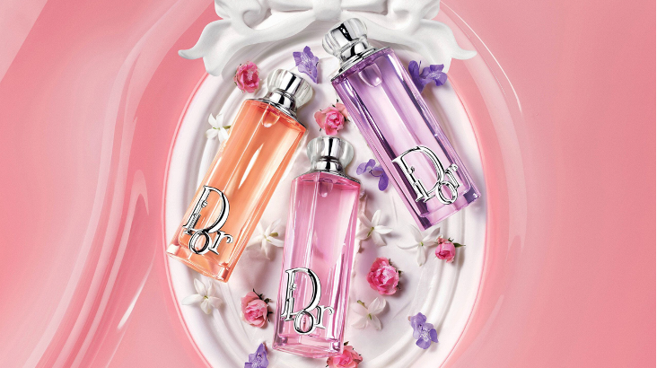 Dior Addict Glow Fragrance in Rosy Glow, Purple Glow, Peach Glow