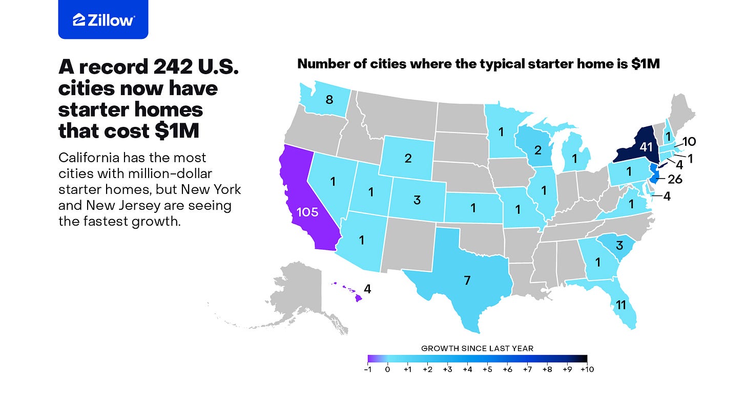 map of cities with $1 million starter homes map of cities with $1 million starter homes