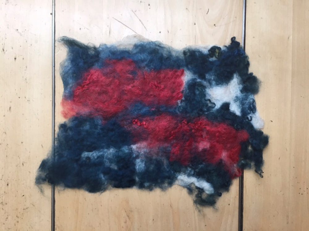 Foreground: red Wensleydale Background: blue Wensleydale