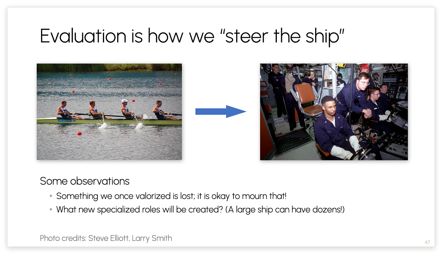 Evaluation is how we “steer the ship” Evaluation is how we “steer the ship”