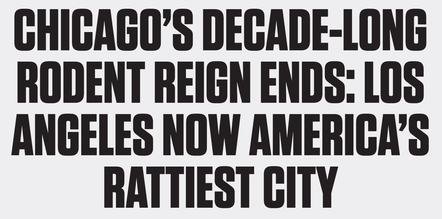 Chicago’s Decade-Long Rodent Reign Ends: Los Angeles Now America’s Rattiest City