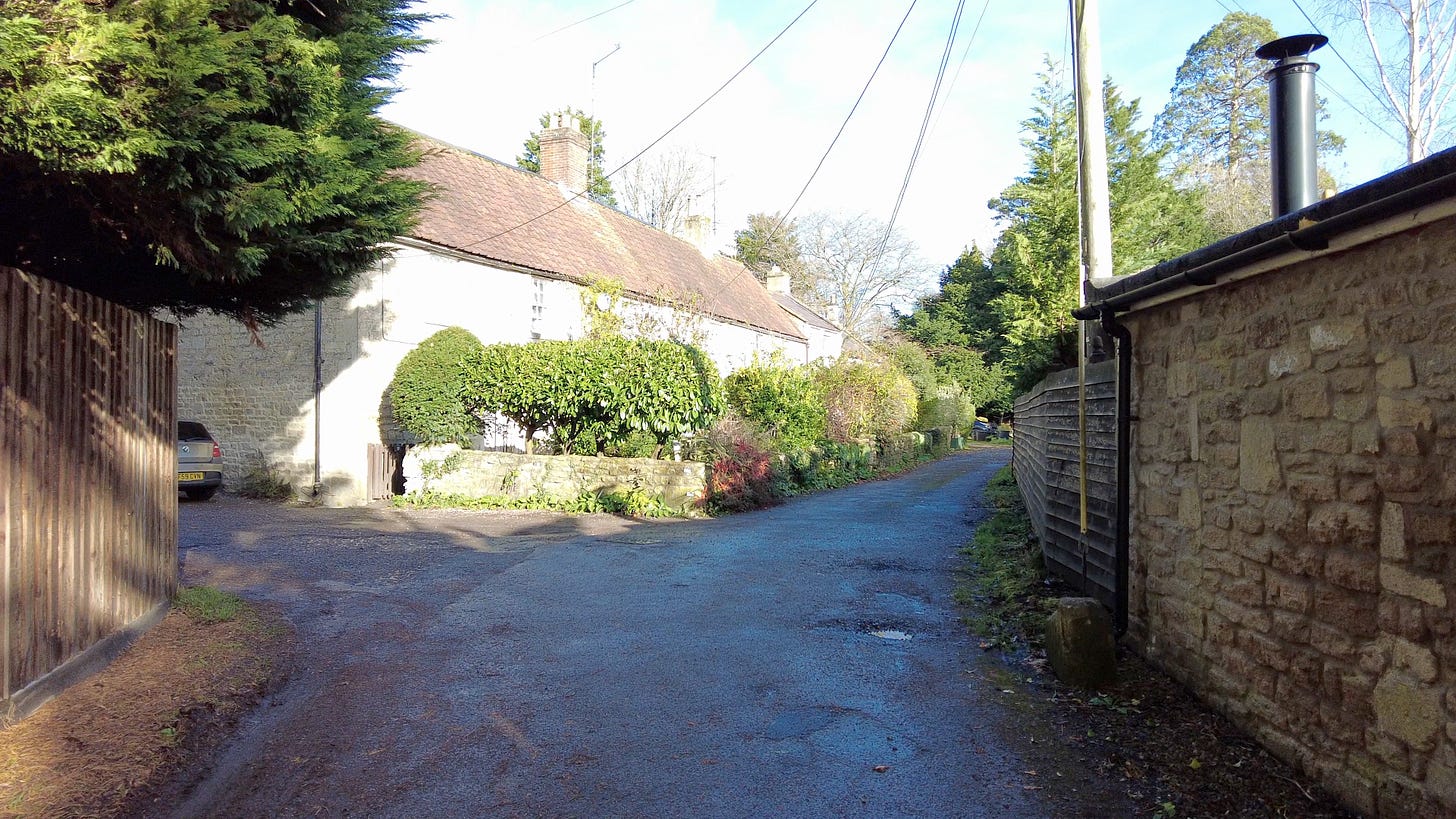 Cottages in Loves Lane, Wingfield, Trowbridge. A small but delightful village with a great deal of history. Read more at Roland's Travels rolandmillward.com