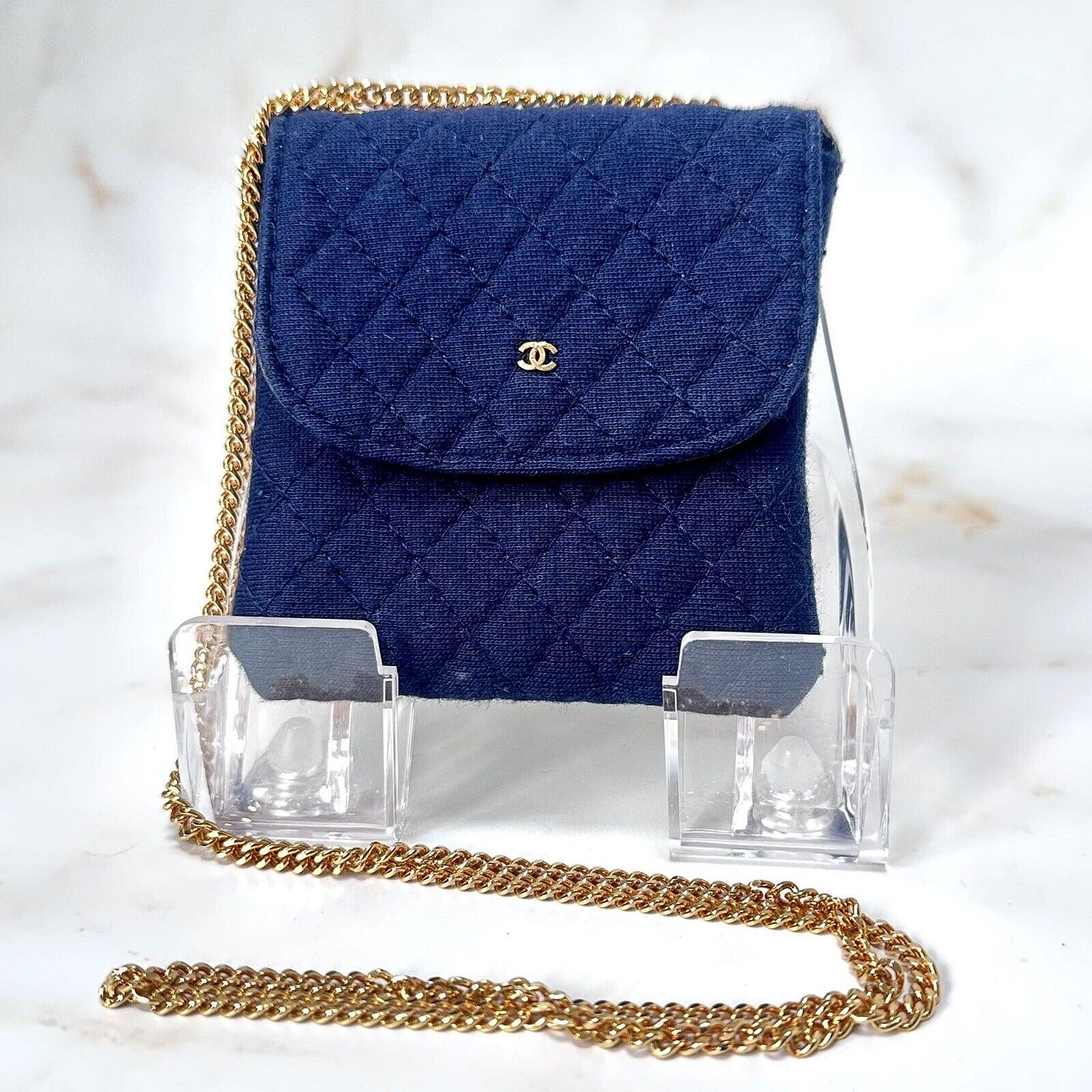 CHANEL Mini Matelasse Chain Shoulder Pouch Purse Authentic - Picture 1 of 18