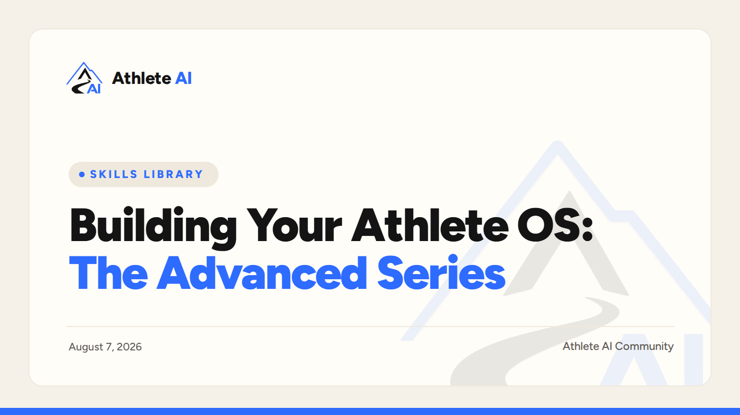 Building Your Athlete OS: The Advanced Series